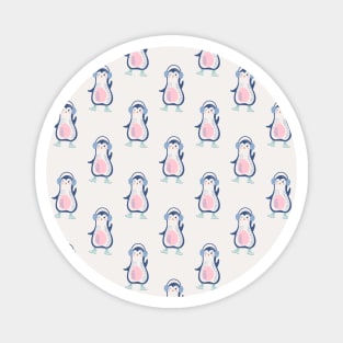 Christmas pattern with cute cartoon penguins Magnet